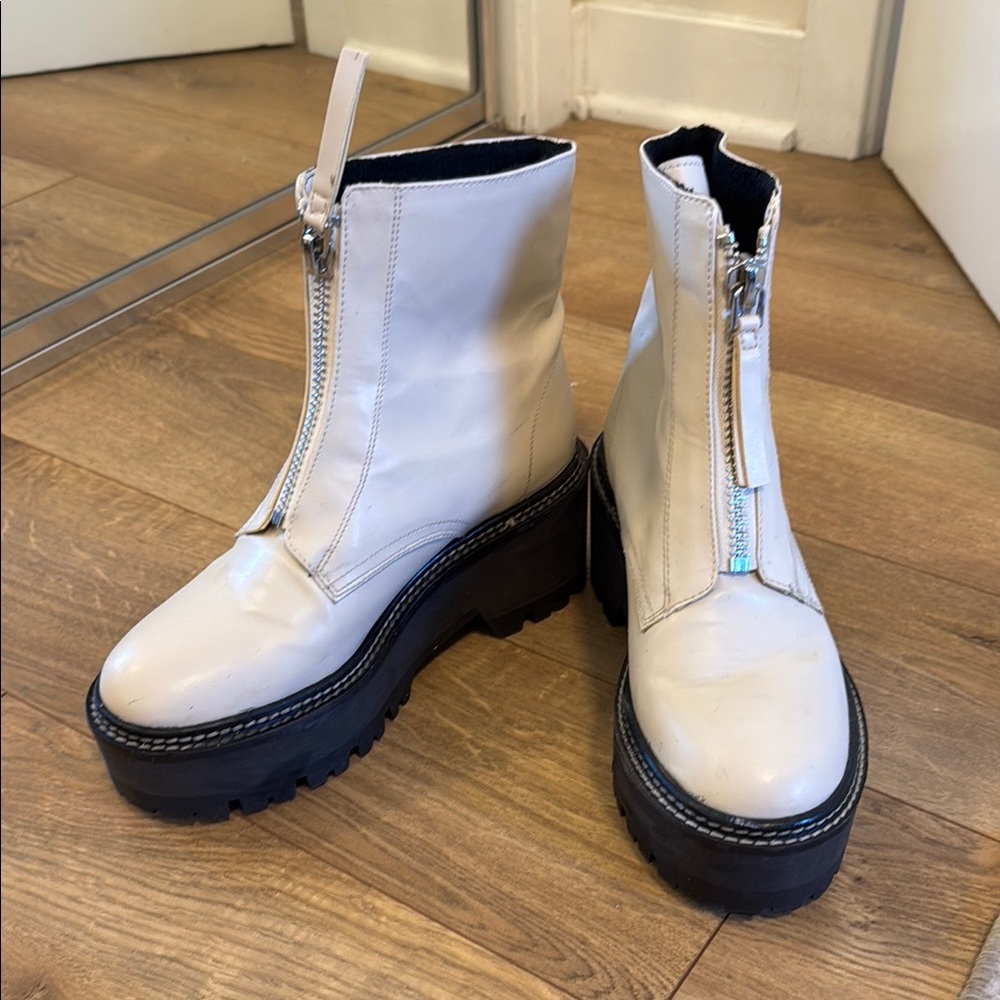 Forever 21 White Chunky Sole Boots